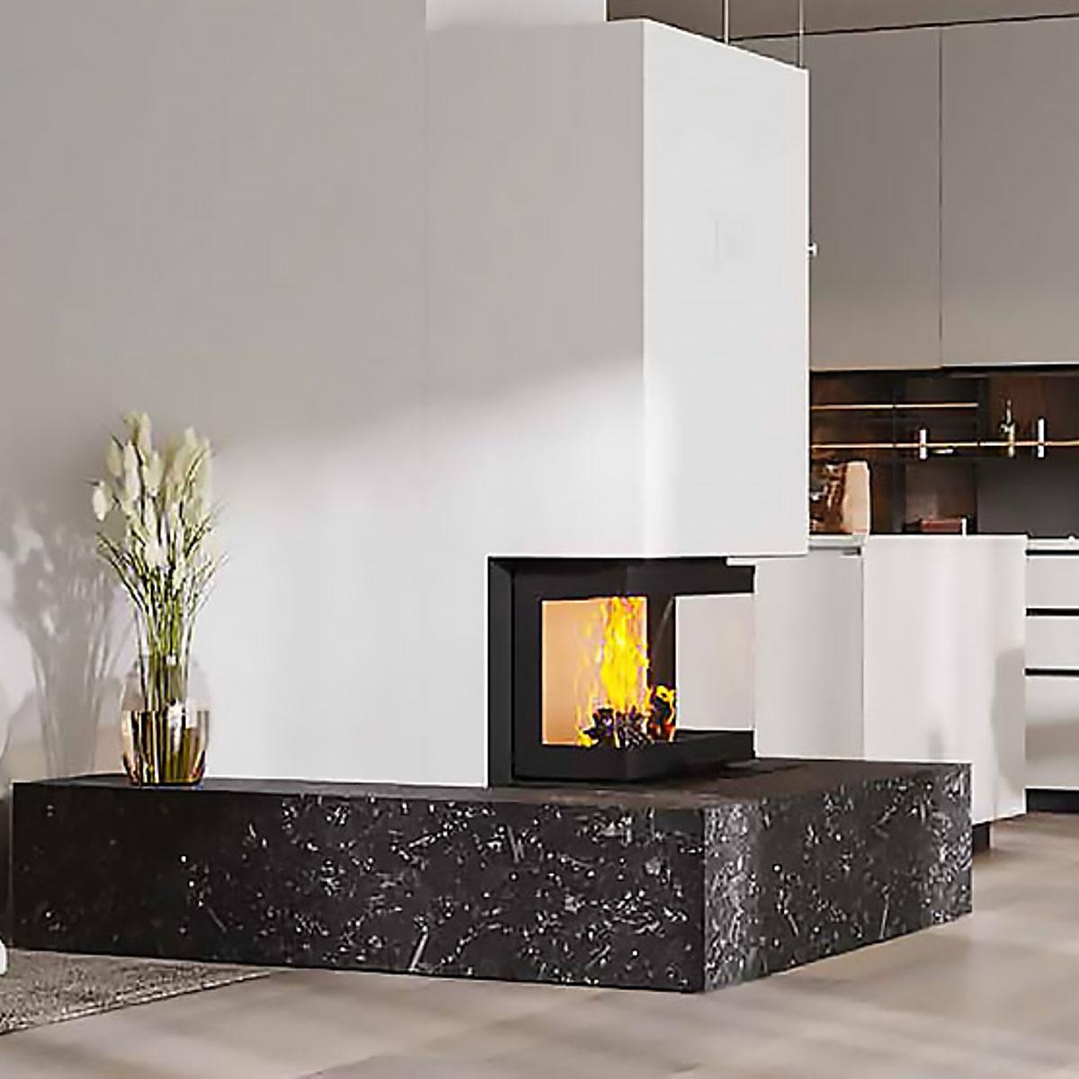 Kamineinsatz CB-Tec P200h 8,5 kW - Tragrahmen oben: P200h TG, Statik-Tragrahmen gerade