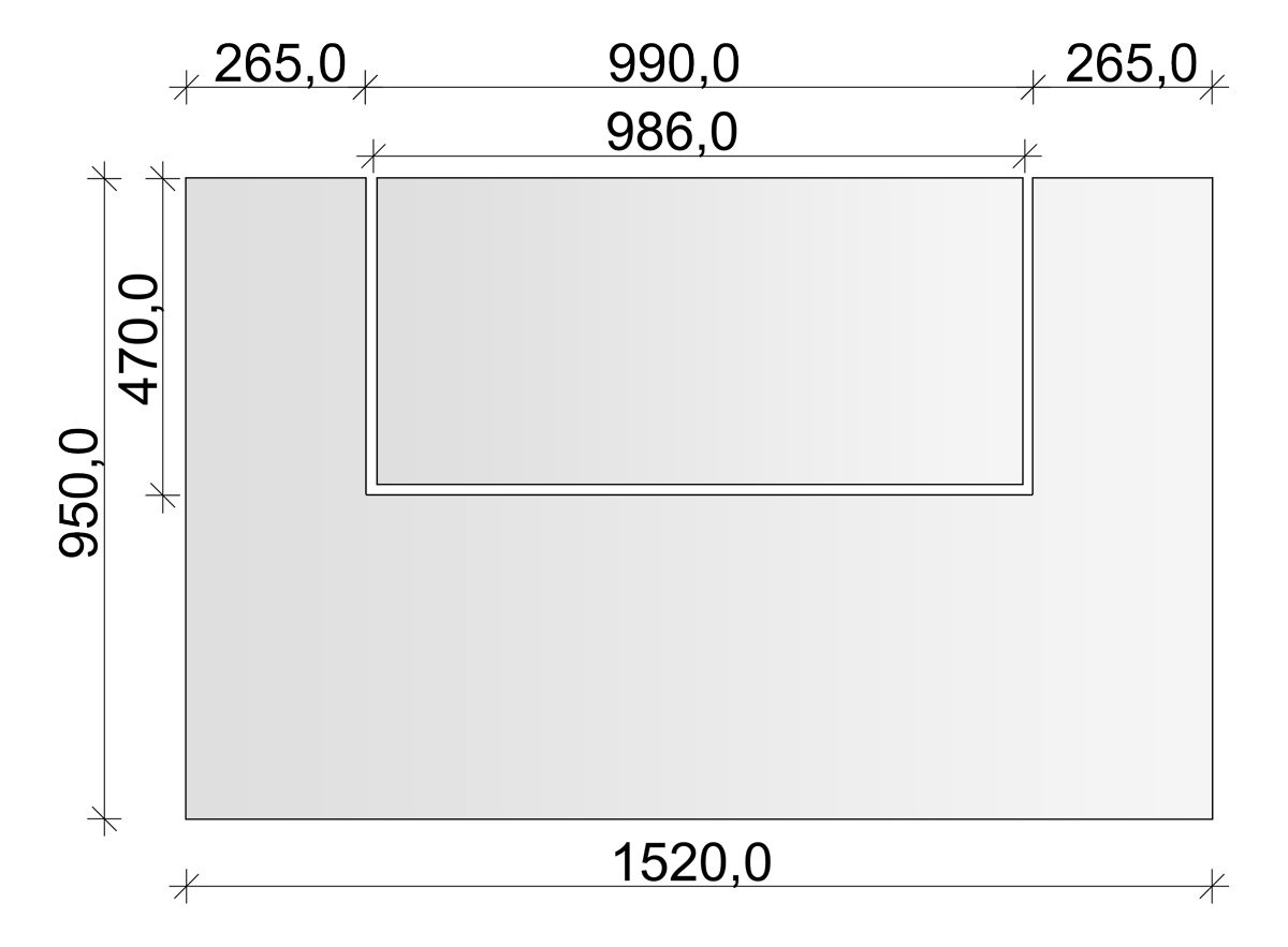 2tlg. Winterplatte/Vorlegeplatte, 152x95 cm mit gefaster Kante