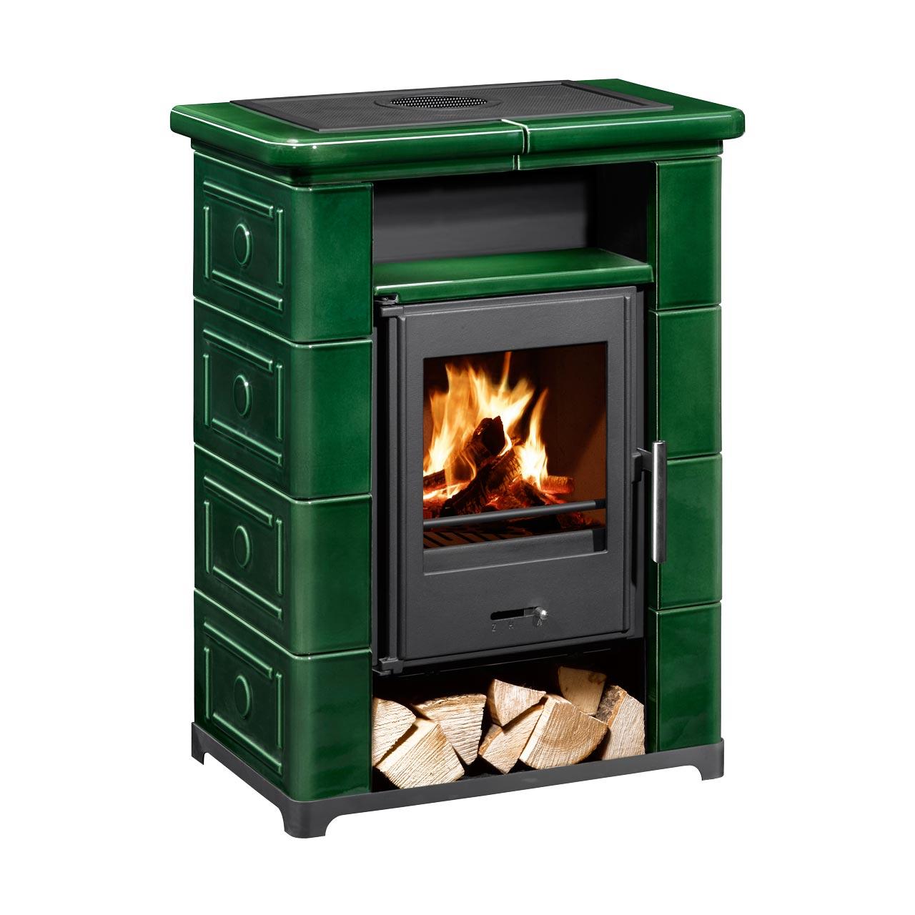 Kaminofen Wamsler Montafon 7 kW - Ausführung: Keramik Grün
