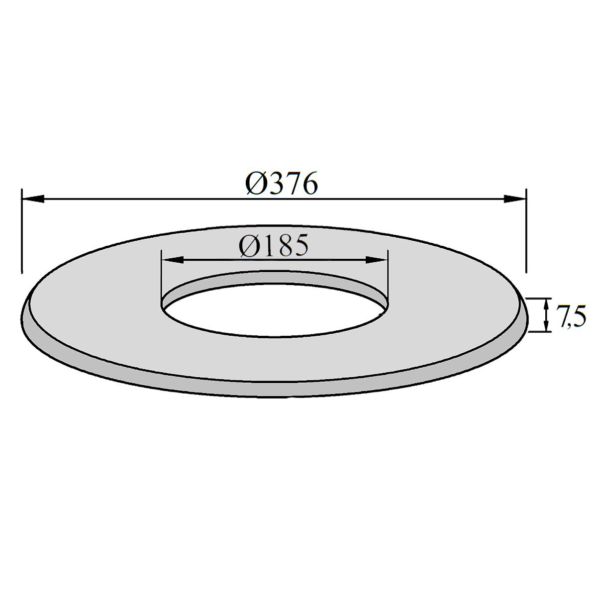 Ofenrohr Rosette DN 180 mm Rand 9 cm Schwarz
