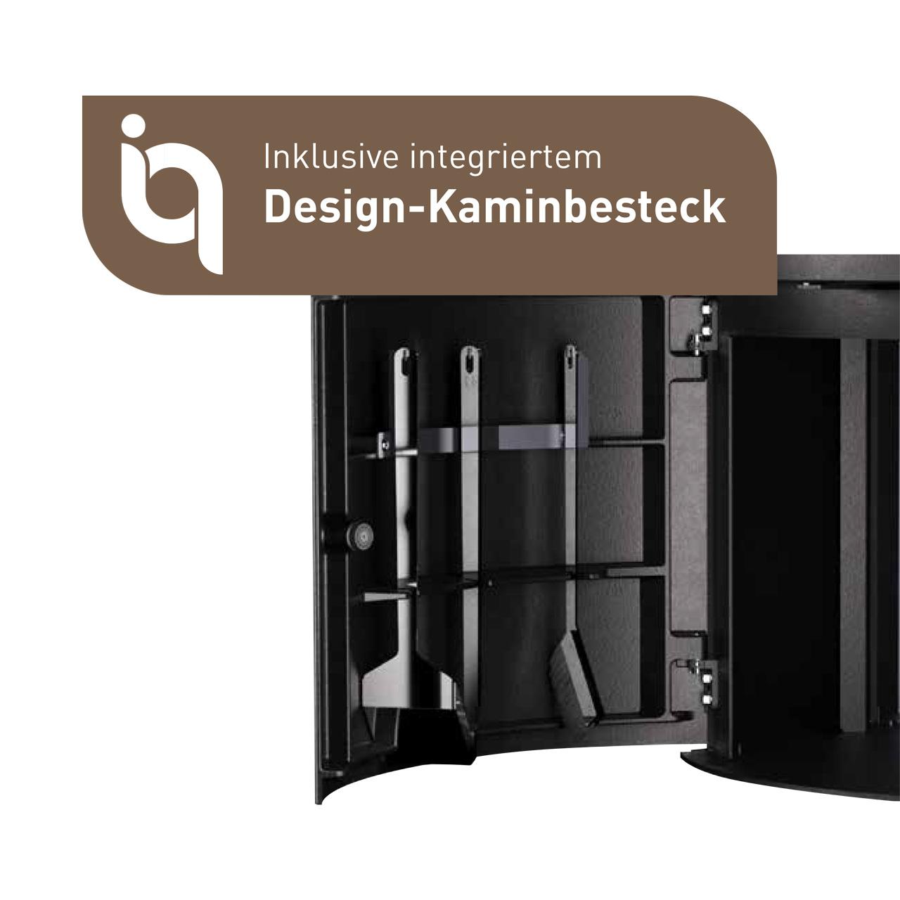 Kaminofen Vaio IQ 33 Naturstein Absolute Black Edition mit 6,3 kW inkl. Kaminbesteck - Ausführung: 1 Topplatte