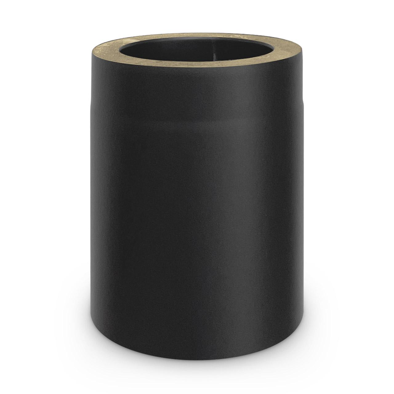 Doppelwandiges Ofenrohr DN 130 mm Länge 250 mm Schwarz