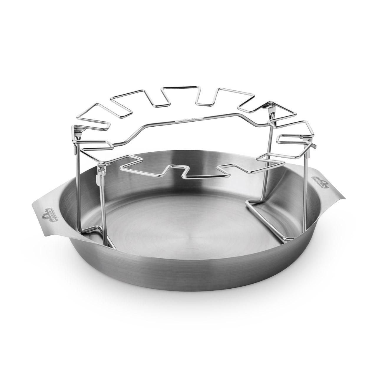 Grillzubehör Napoleon Edelstahl Hähnchenkeulen-Halter mit Schale