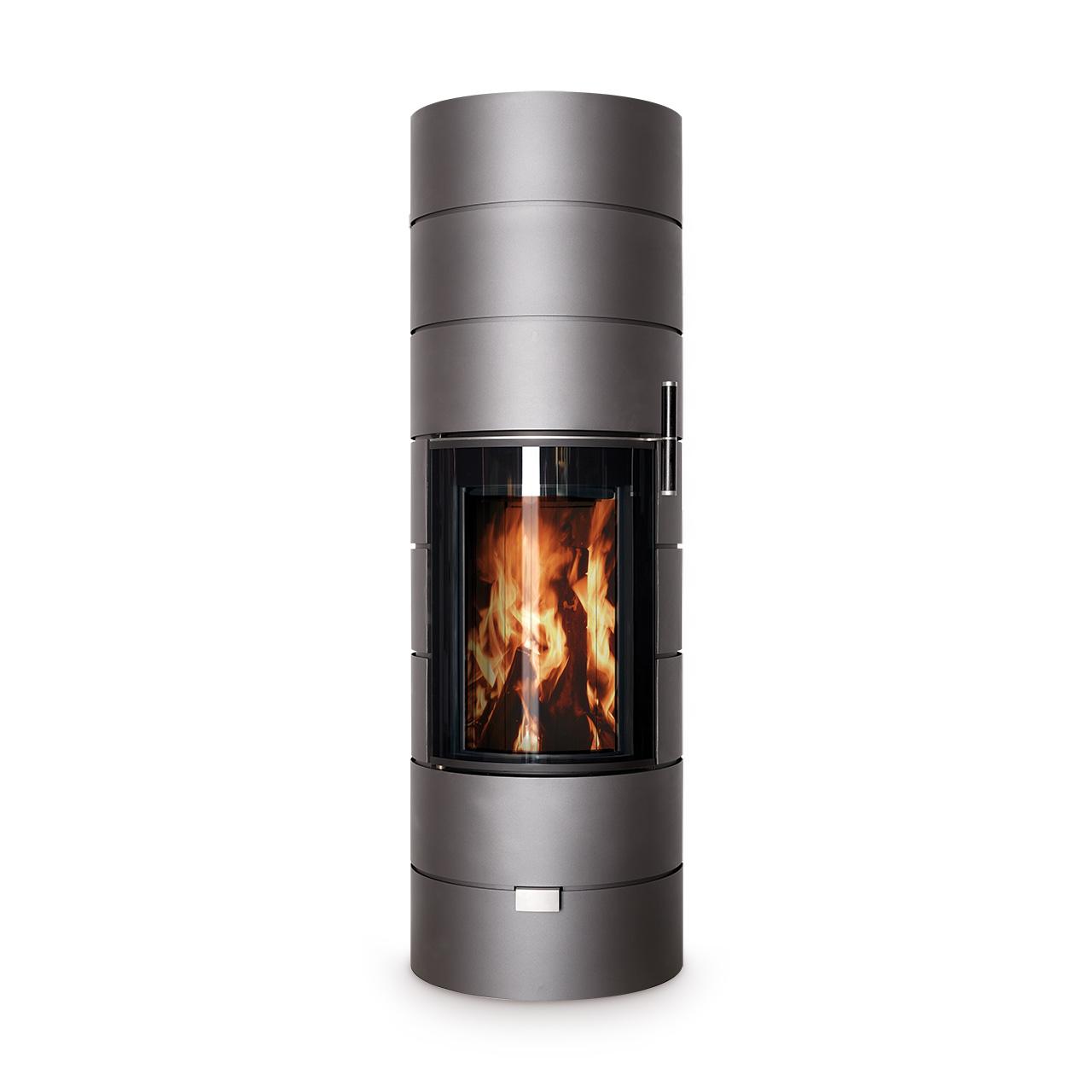 Speicherofen Cera Design Titan mit 7,5 kW - Ausführung: grau - Brennraumauskleidung: weiß