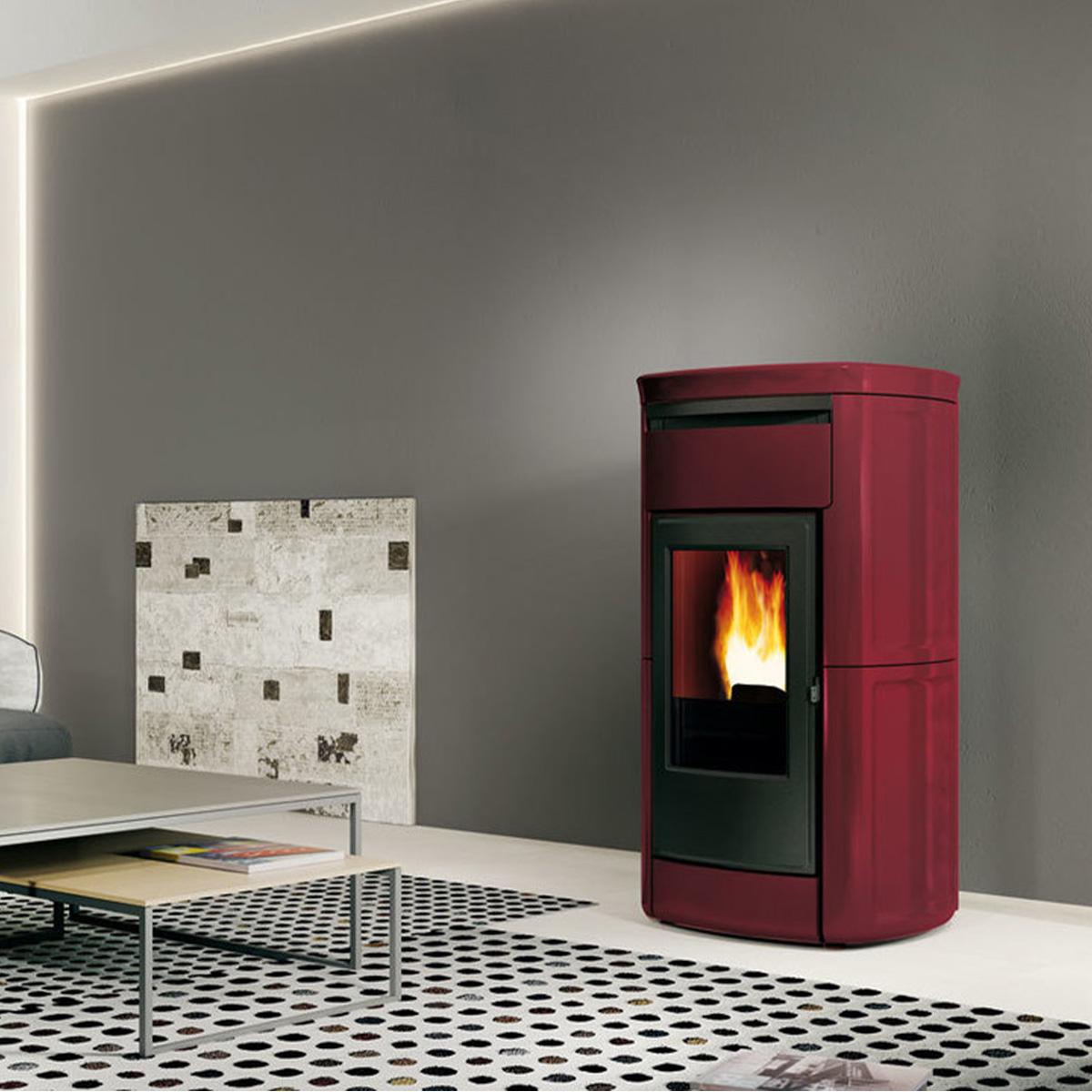 Pelletofen Edilkamin Kira2 Evo 12,6 kW - Ausführung: Keramik Bordeaux