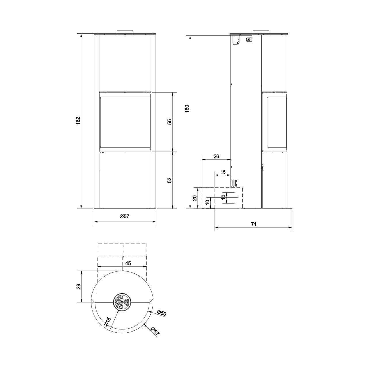 Kaminofen wasserführend Koppe Nexus Aqua 11 kW - Ausführung: Stahl/Gussgrau