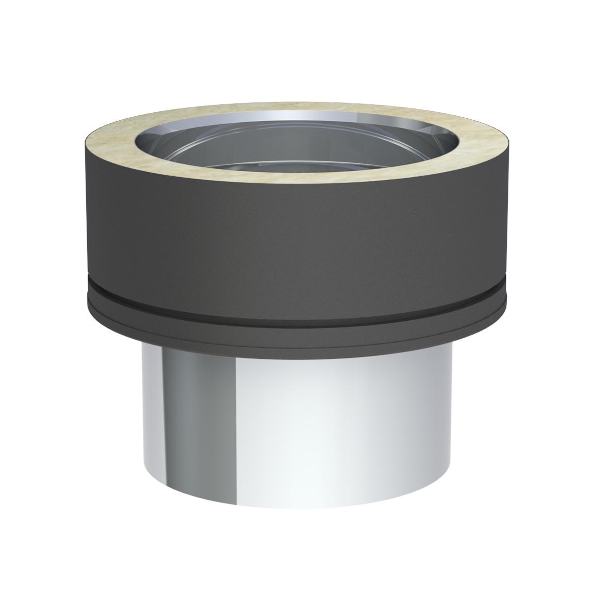 Jeremias DW-BLACK Übergang EW glatt zu DW-BLACK - für Schornstein-Innendurchmesser: 200mm