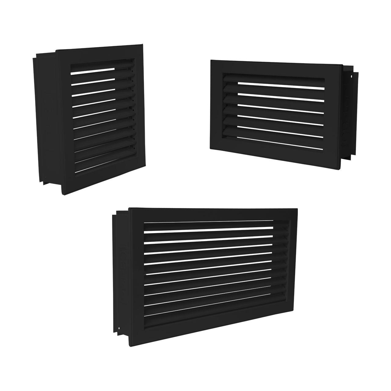 Lüftungsgitter CB-Tec Kaltluftgitter putzbündig Schwarz - Ausführung: 45x23 cm