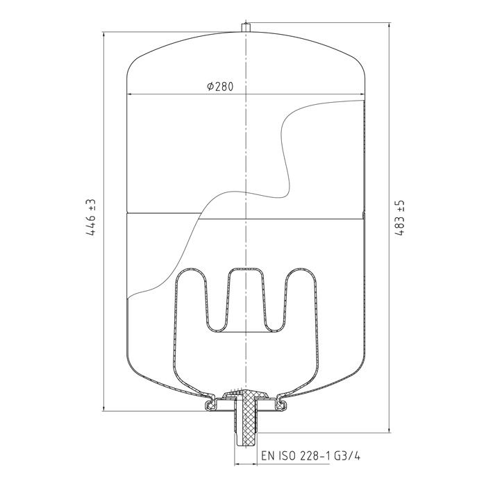 Ausdehnungsgefäß AA-Kaminwelt Reflex DD Trinkwasser Membran 25 l