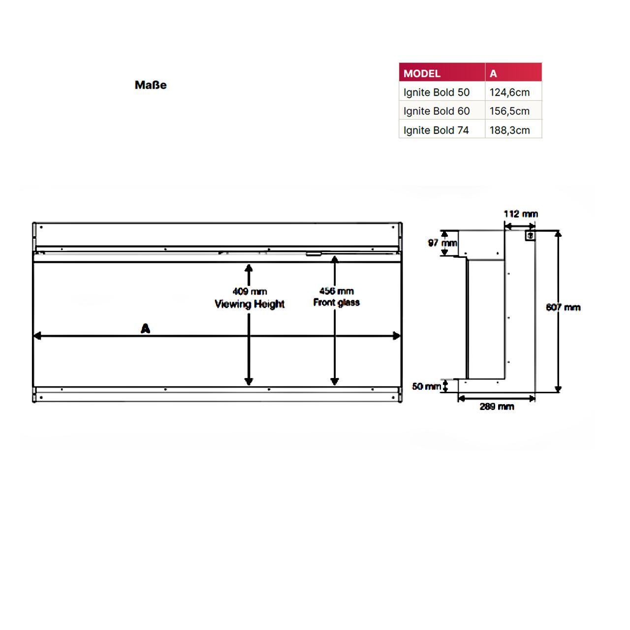 Dimplex Ignite Bold 50 - Premium Elektrokamin mit 3-seitiger Panorama-Ansicht, Optiflame® Technologie & App-Steuerung