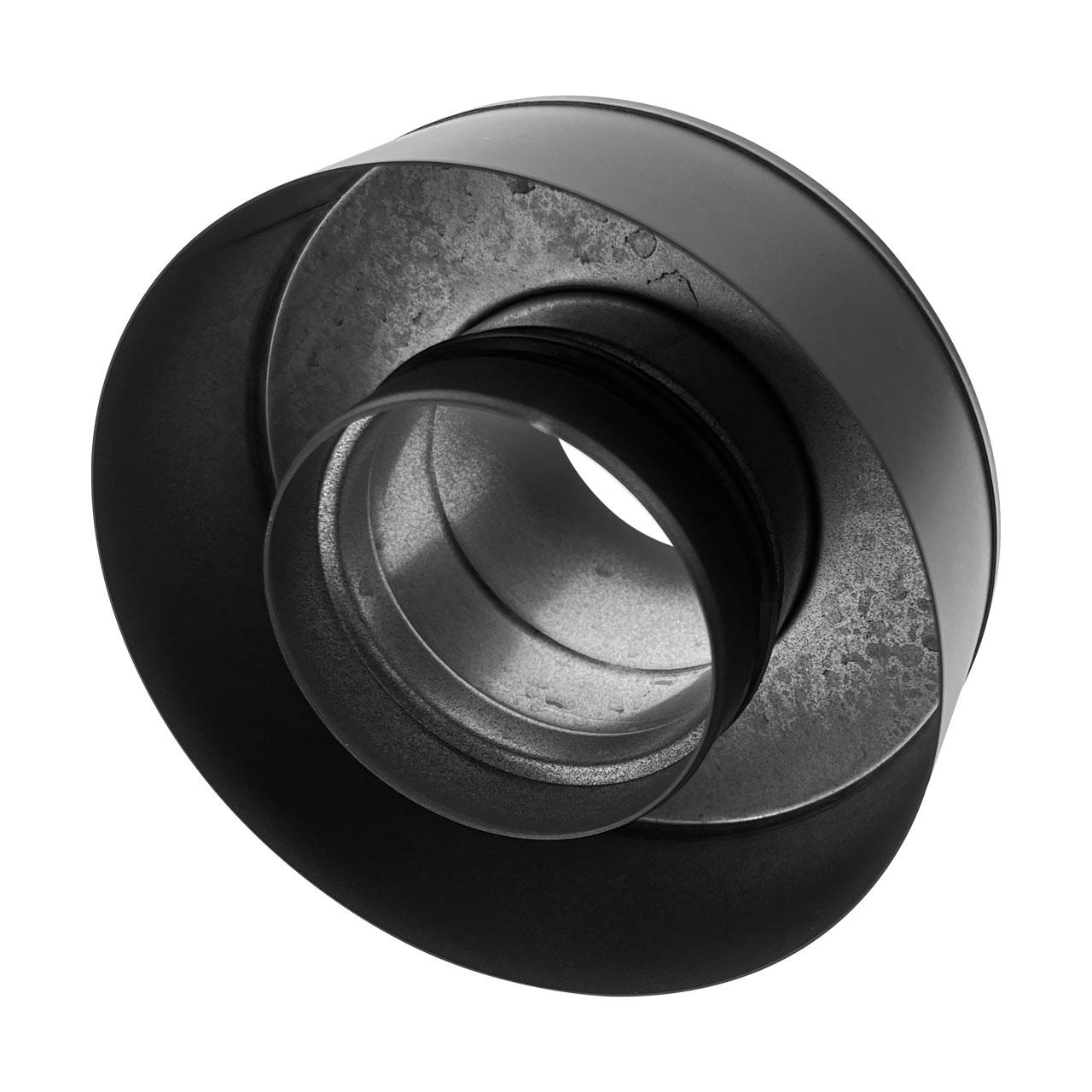 Doppelwandiges Pelletofenrohr Adapter DW/EW DN 80 mm Schwarz