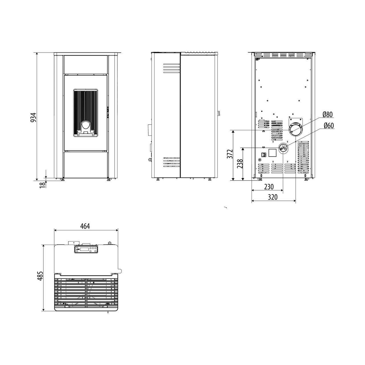 Pelletofen MCZ May Air 7 R 5S 6,2 kW - Ausführung: Dark metal_308