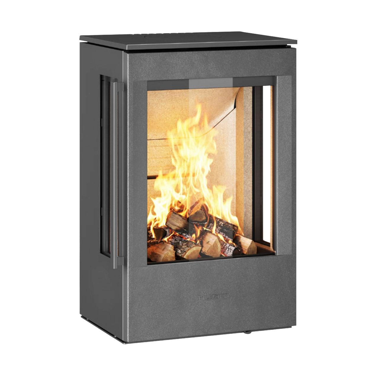 Kaminofen HWAM 5210 Autopilot Wandhängend 4,4 kW - Ausführung: HWAM 5210c, Tür Classic - Korpus: Grau - Rauchabgang: Hinten