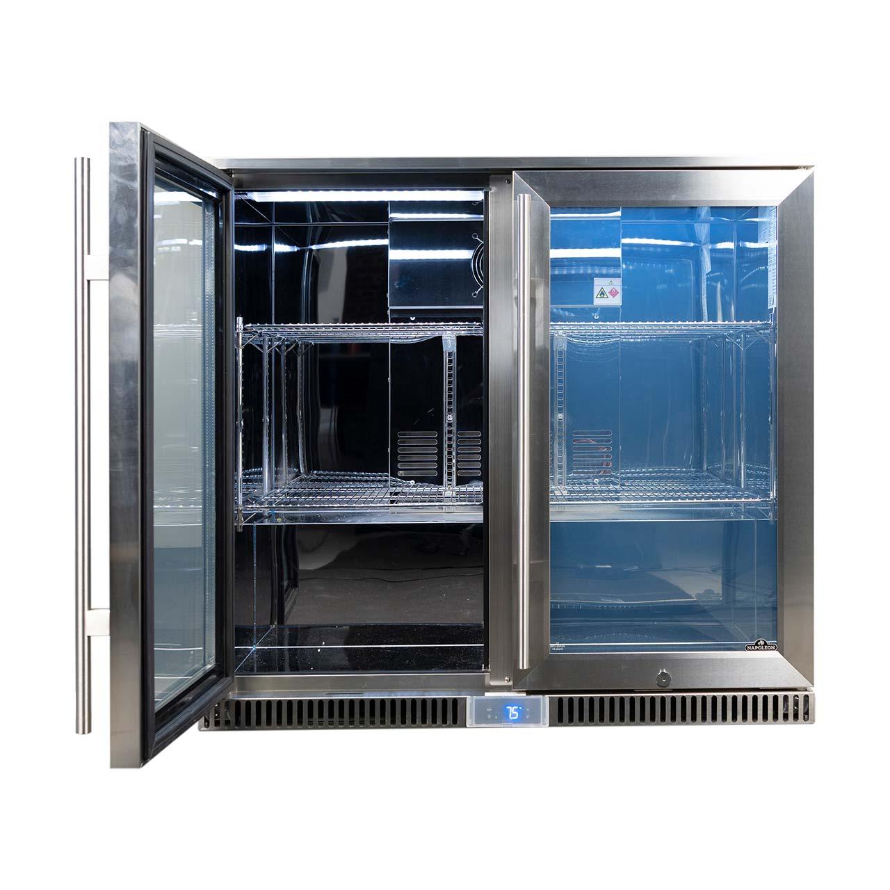 Outdoorküche Napoleon Einbau-Kühlschrank mit Doppeltür