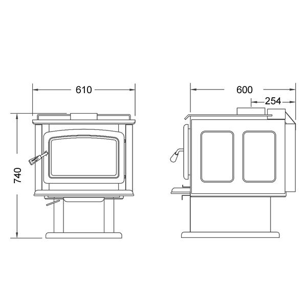Kaminofen Pacific Energy Super 27, 16 kW