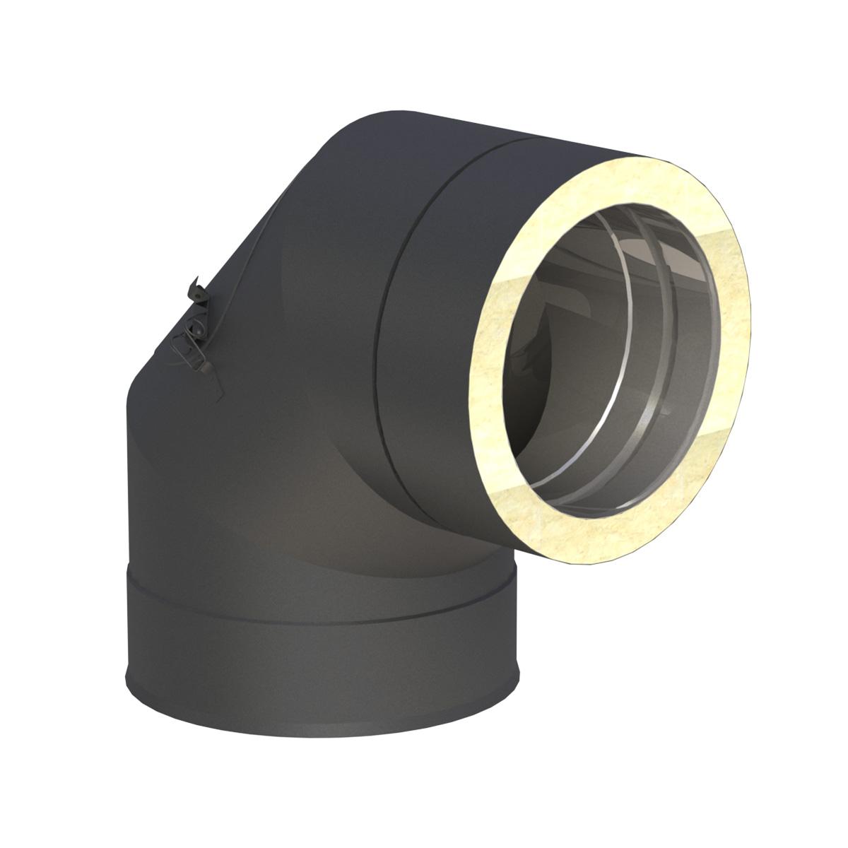 Jeremias DW-BLACK Bogen 90° mit Revisionsöffnung