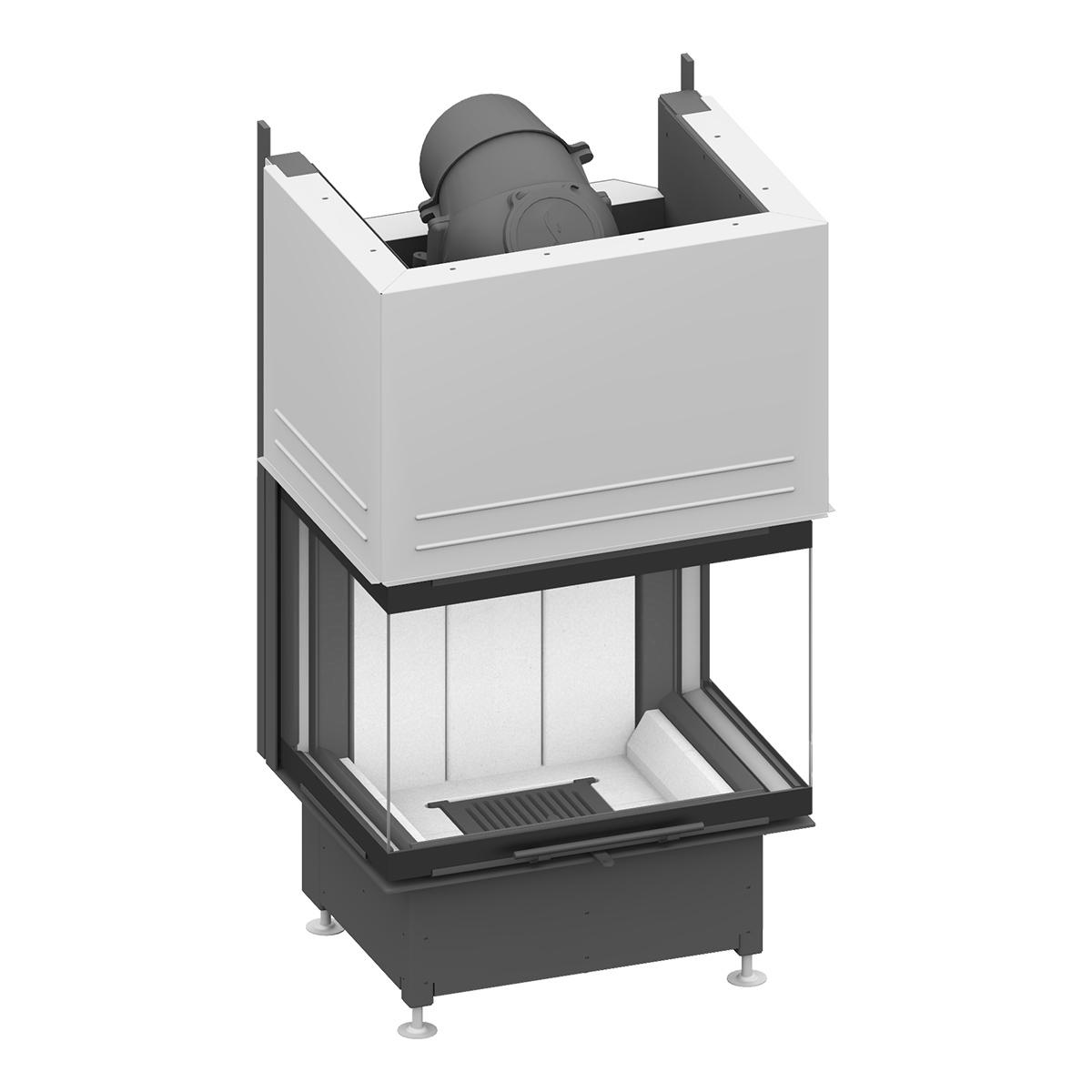 Kamineinsatz Schmid Ekko U 67(45) h mit 9 kW - Türhöhe: 51 cm - Brennraumauskleidung: Schamotte Weiß - modulares Blendrahmensystem: nein