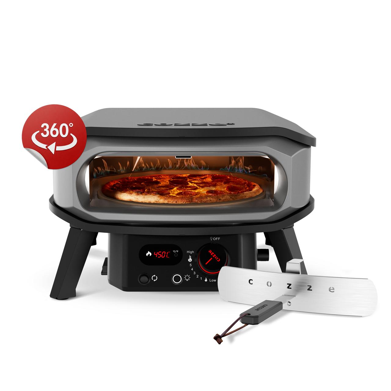Gas Pizzaofen Cozze 13 Zoll Premium Rotate 50 mbar, inkl. drehbarem Pizzastein & Hitzeschild