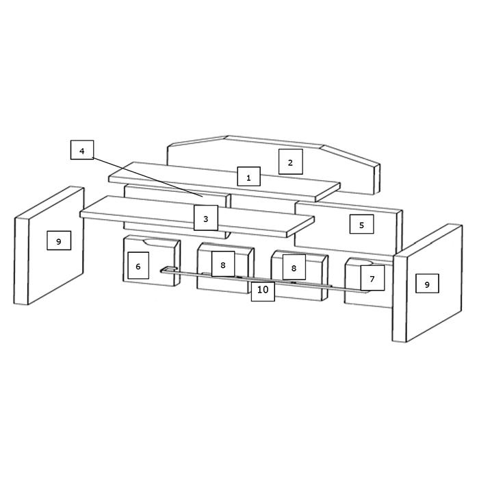 Feuerraumauskleidung Rückwandstein Hinten Unten Rechts Wamsler Kaminofen (116934)