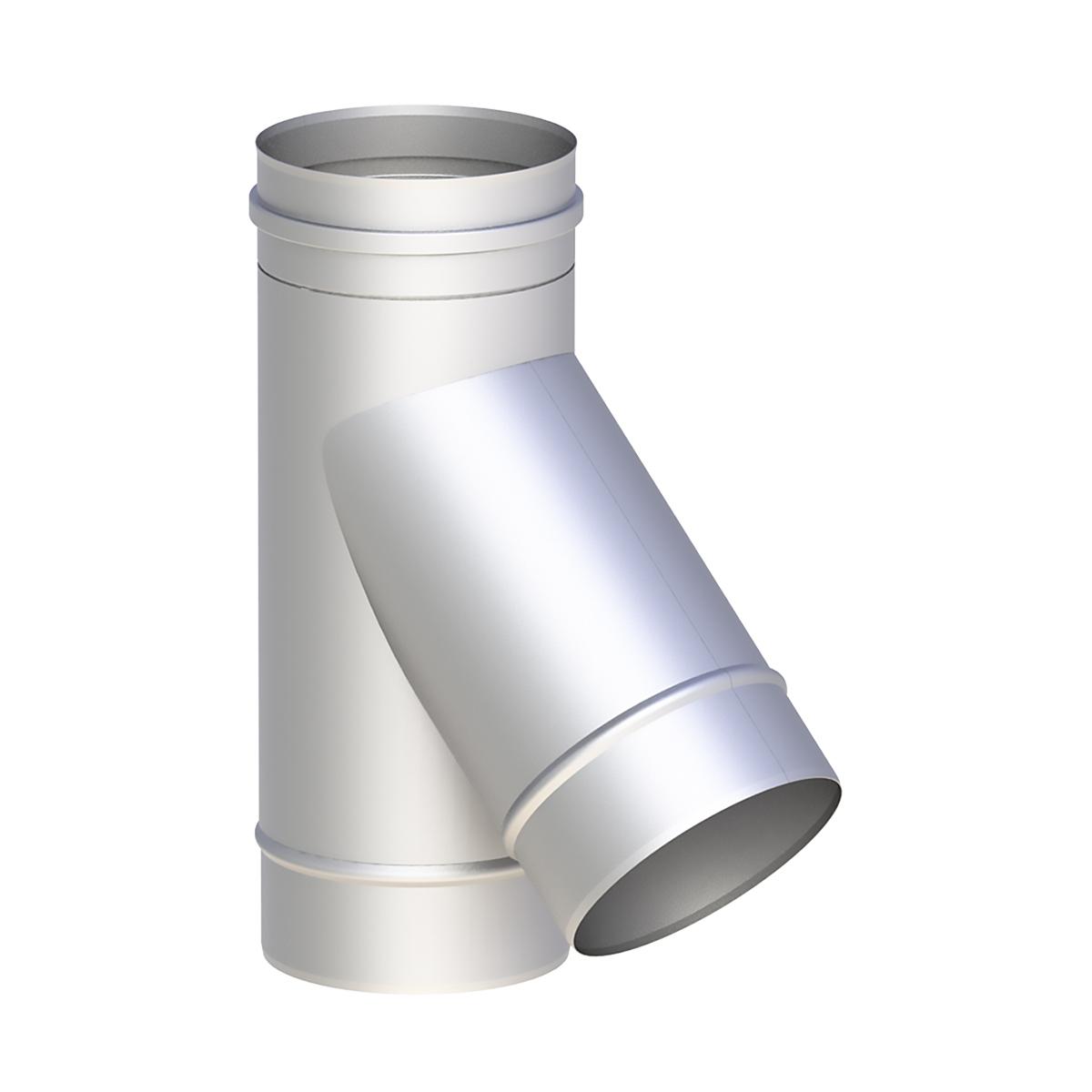 Jeremias EW T-Anschluss 45° mit Wassernase, WIG-geschweißt - Ausführung: 80mm Durchmesser