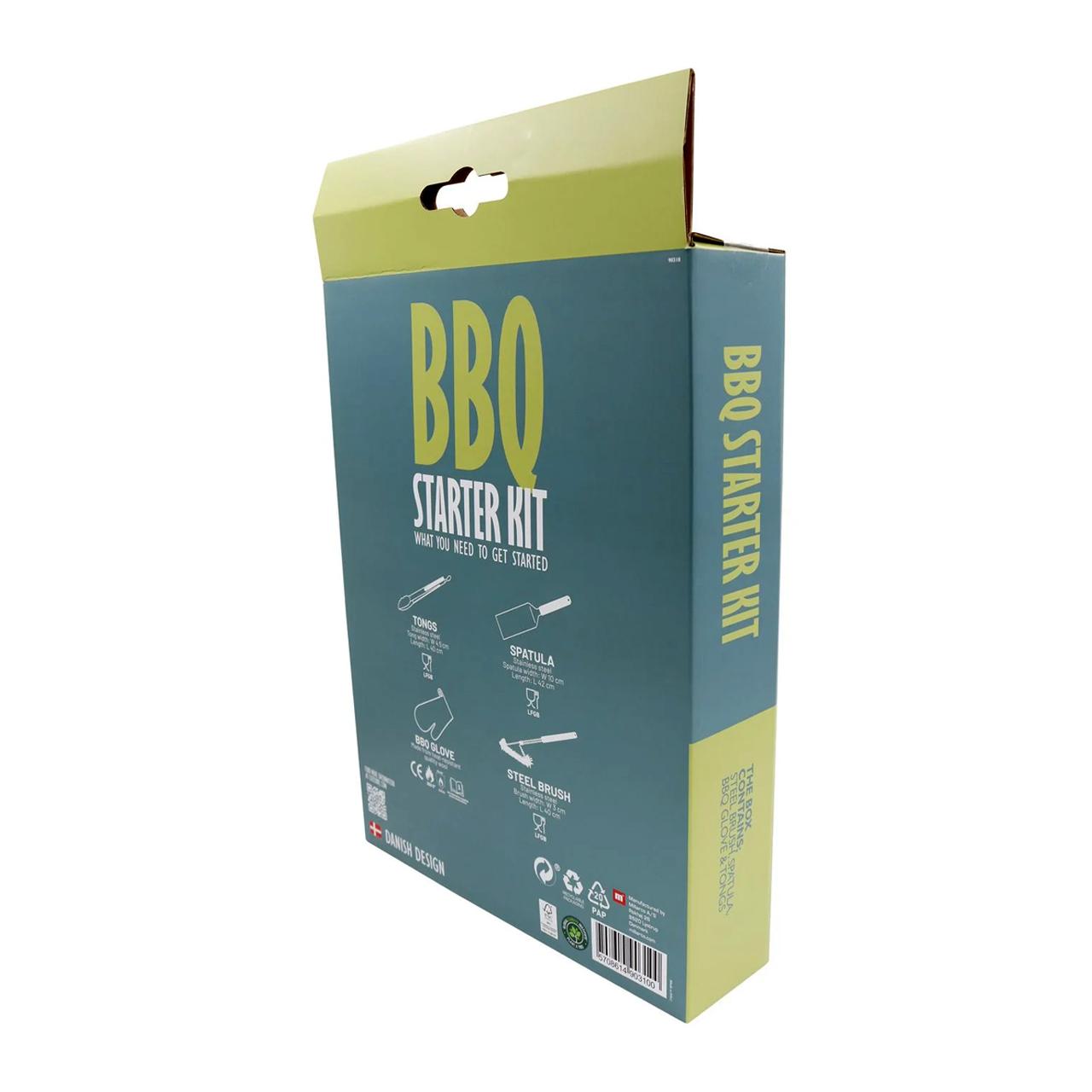 Grillzubehör Cozze BBQ Starter Kit - Stahlbürste, Spatel, Zange & BBQ-Handschuh