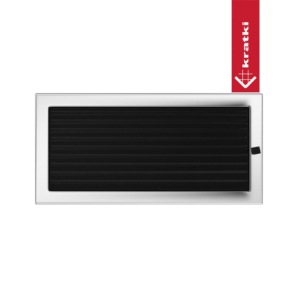 Kratki Warmluftgitter rechteckig - Größe: 22 x 45 cm - Farbe: vernickelt