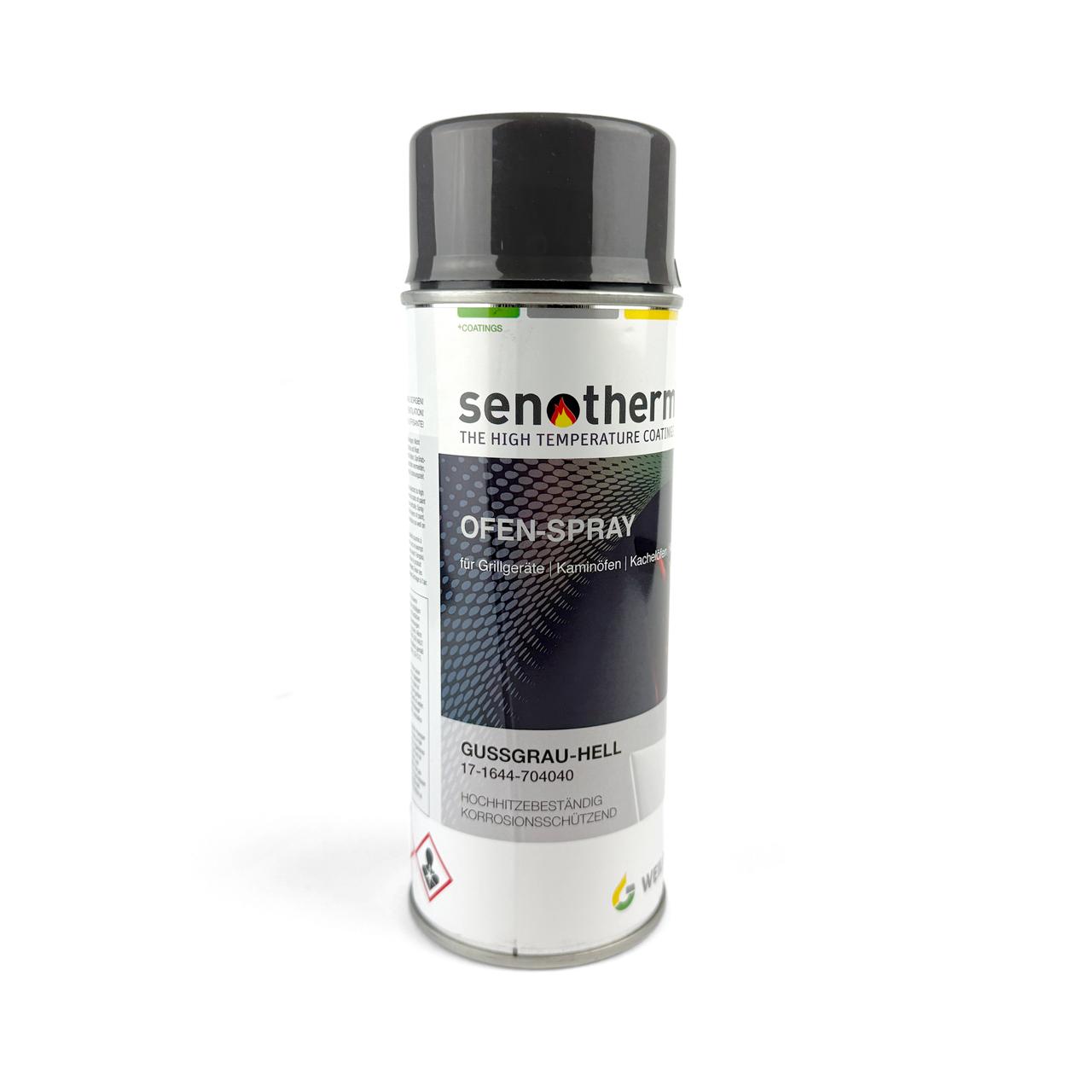Senotherm Ofenspray Hellgrau hitzebeständiger Ofen, Lack Farbe Spray