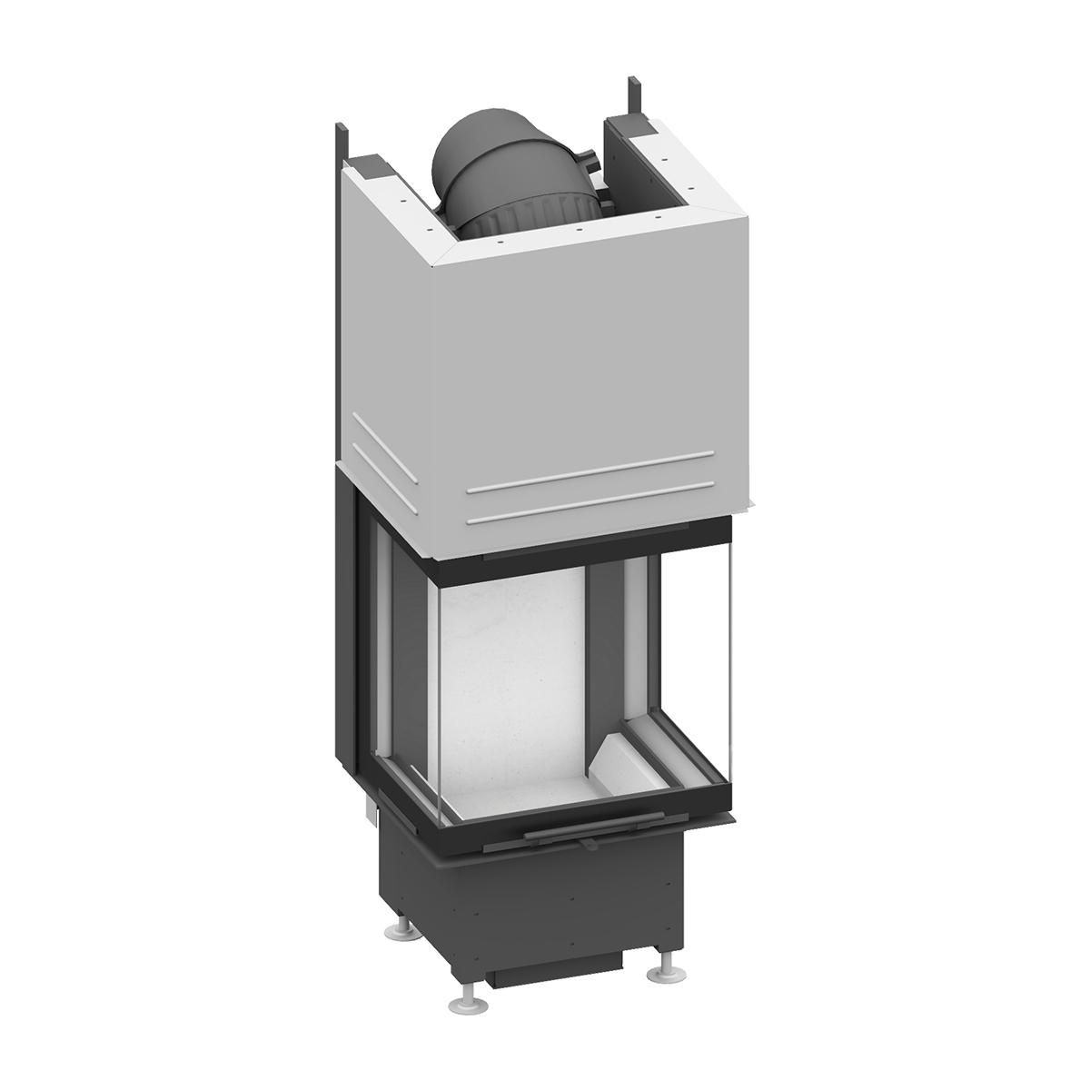 Kamineinsatz Schmid Ekko U 45(34) h mit 4 kW - Türhöhe: 51 cm - Brennraumauskleidung: Schamotte Weiß - modulares Blendrahmensystem: nein
