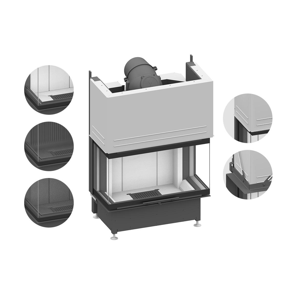 Kamineinsatz Schmid Ekko U 84(34) h mit 10,5 kW