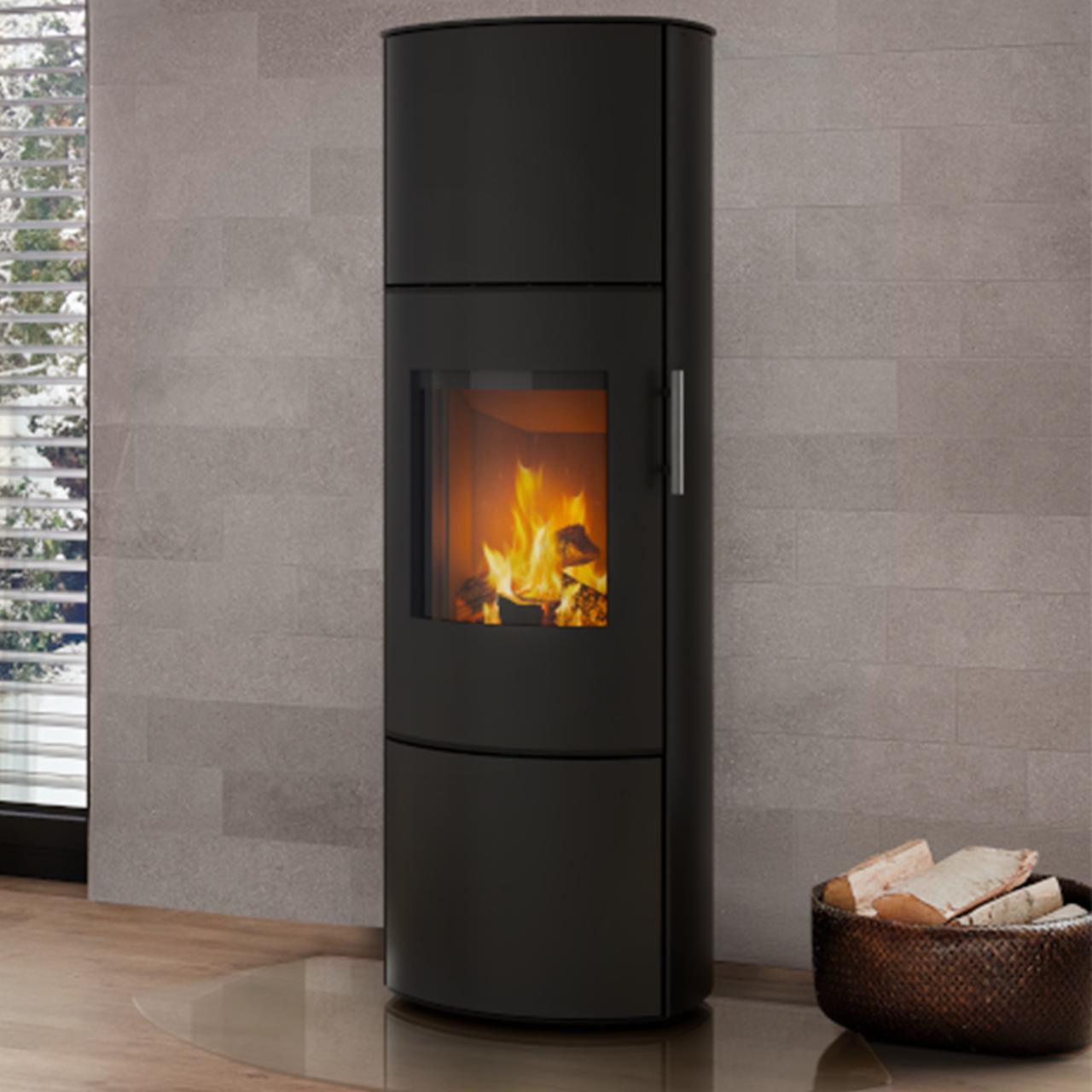 Königshütte Kaminofen URSA 6kW - Ausführung: Stahl schwarz mit Gusstür
