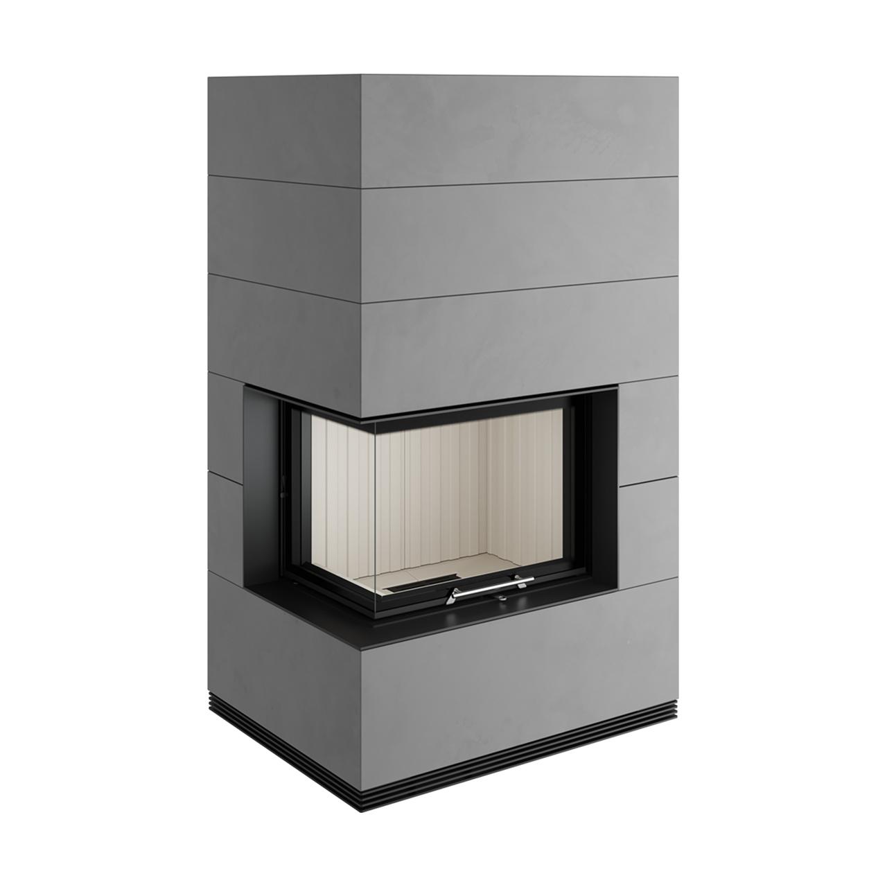Kaminbausatz wasserführend Spartherm SIM Varia 2Lh H2O 13,3 kW - Ausführung: 1/3 Beton Fino - Feuerraumauskleidung: elfenbein
