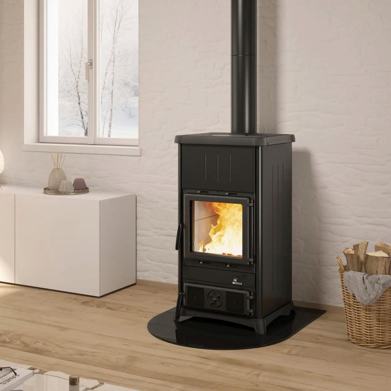 Kaminofen La Nordica Concita.16 11,8 kW - Ausführung: Stahl, Anthrazit Schwarz