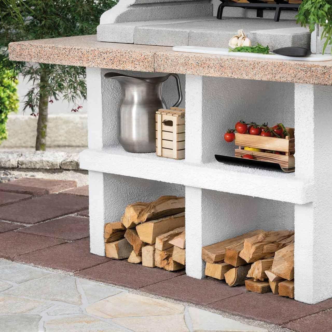 Grillkamin Palazzetti Pianosa - Ausführung: Arbeitsplatte rot