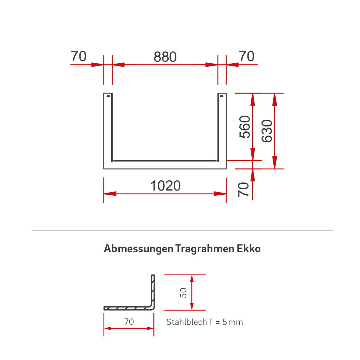 Tragrahmen für Türhöhe 57 cm  (Art.7052918)