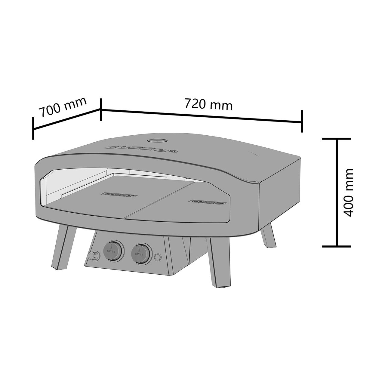 Gas Pizzaofen Cozze 24 Zoll Black Edition XXL Pizza bis 60 cm