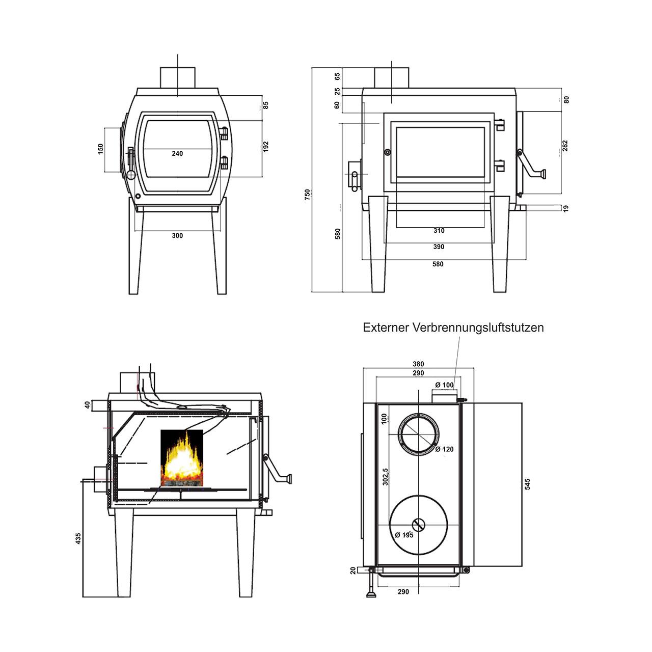 Kaminofen Globe Fire Charon II 7 kW