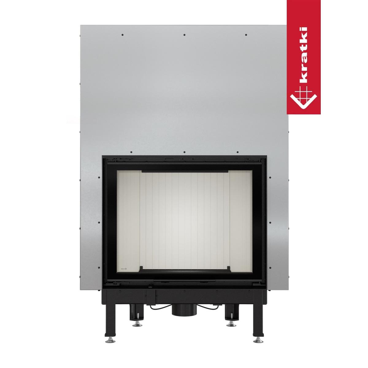 Kamineinsatz Kratki Nadia mit Schiebetür 13 kW - Feuerraumauskleidung: weiß