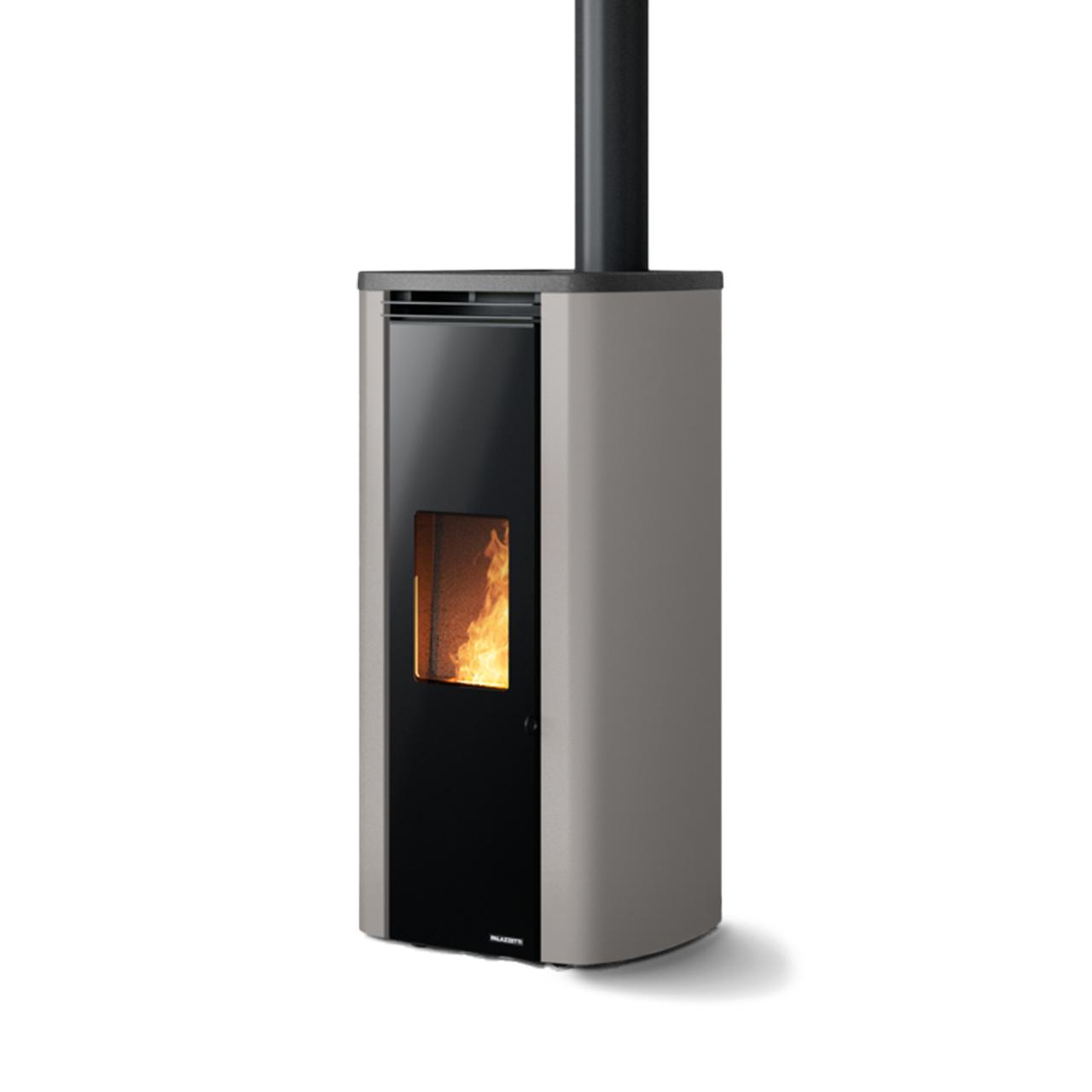 Pelletofen Palazzetti Ecofire Theo TC 6 US, 6kW - Ausführung: Stahl Taubengrau
