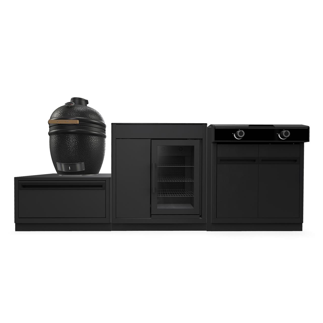 Outdoorchef Heat Outdoorküche 3-teilig: EGG 460 H, Blazing-/Cooking Zone X-245 & Caso BBQ Cooler inkl. Granit-Arbeitsplatte
