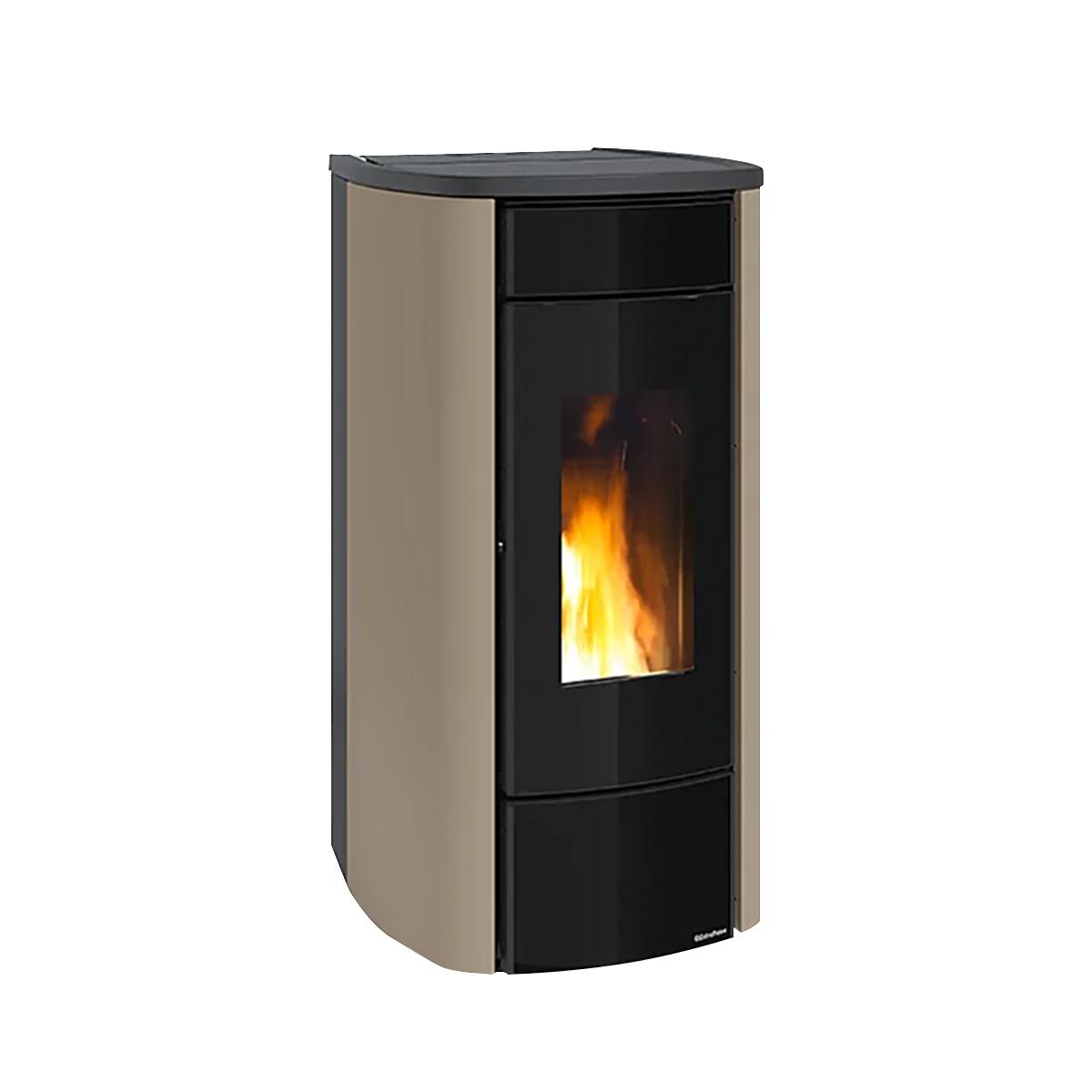 Pelletofen wasserführend Extraflame Evolution Line Miriana Idro H23 mit 25,8 kW  - Verkleidung: taupe matt