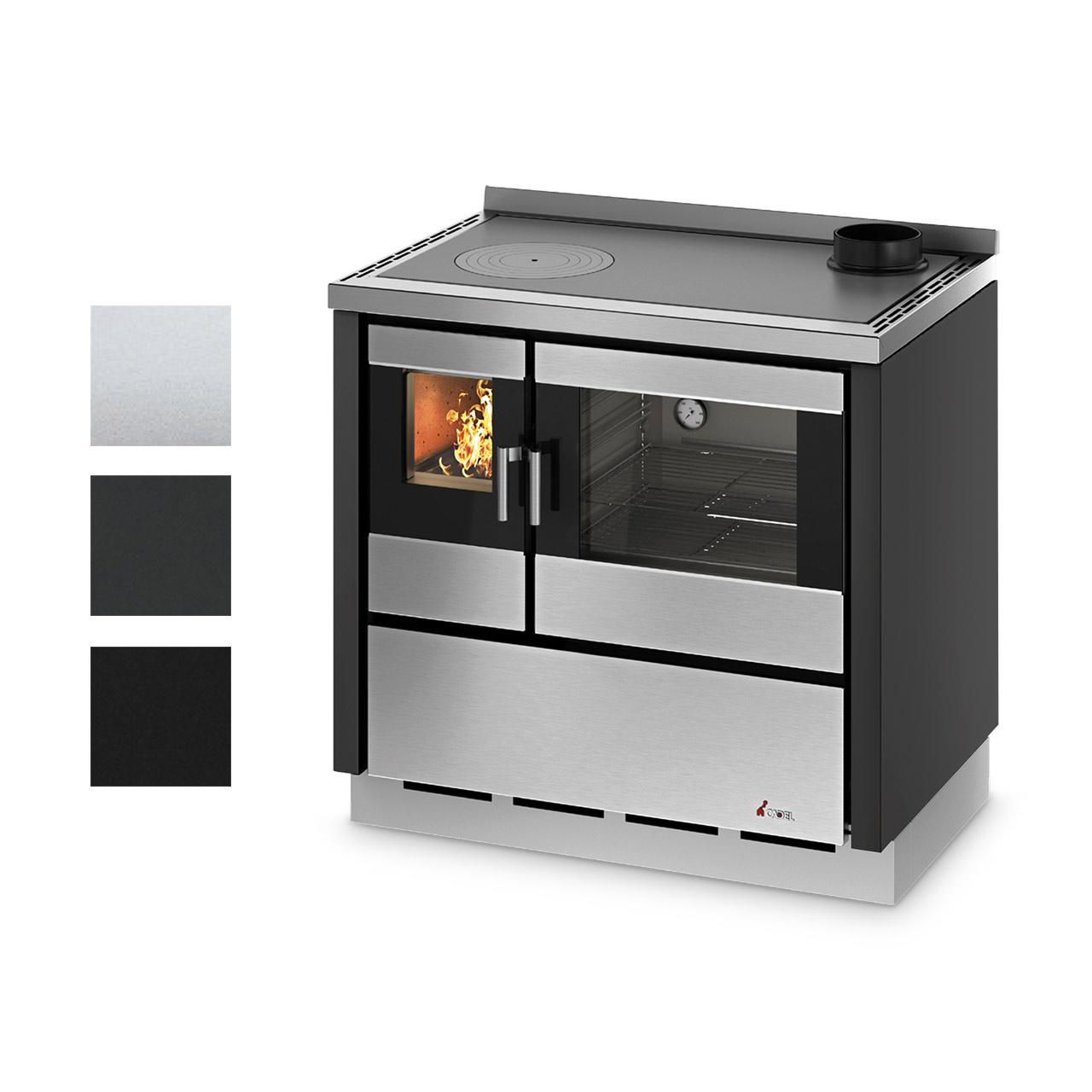 Holzherd Cadel Kook 90 4.0 7,5 kW - Ausführung: Stahl Schwarz