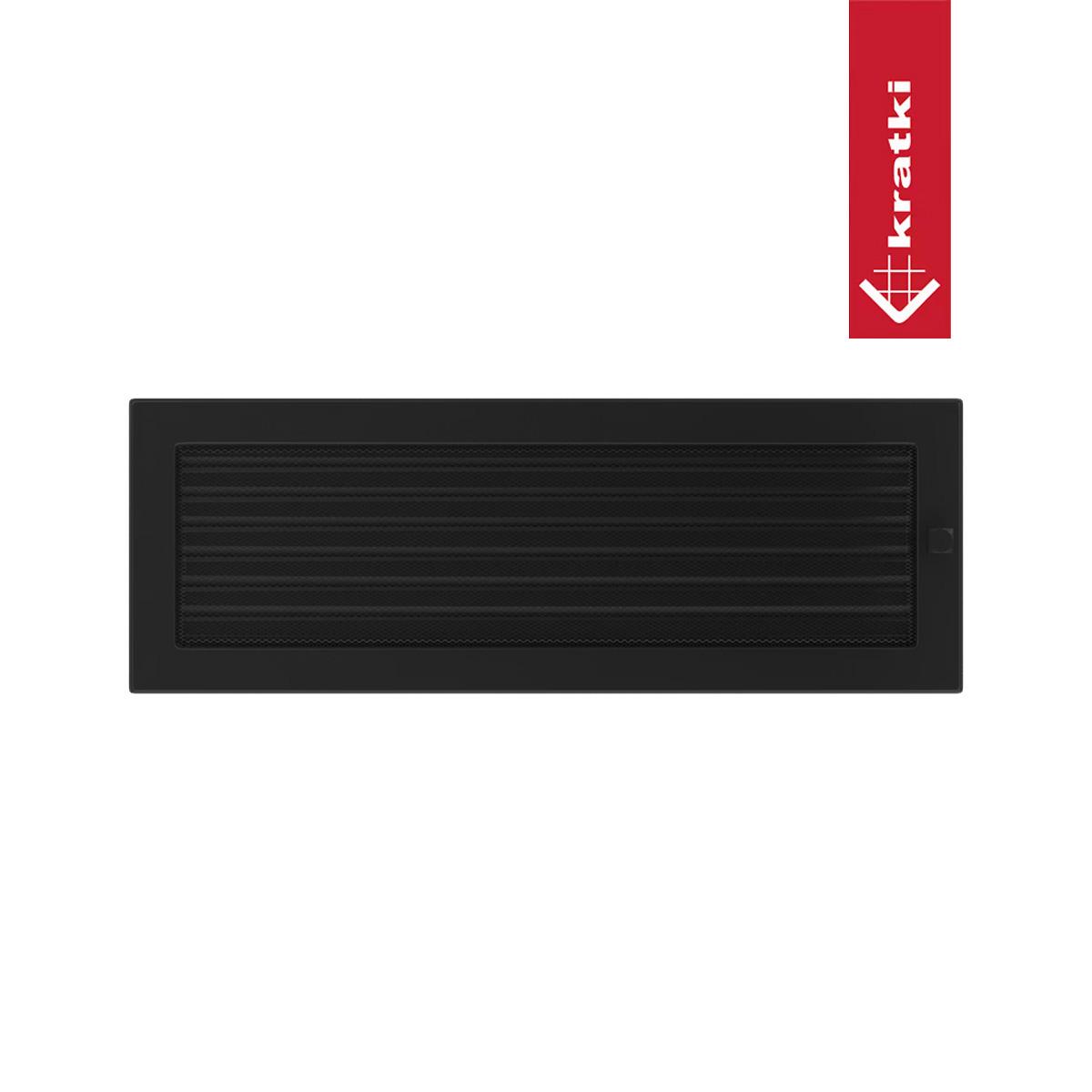 Kratki Warmluftgitter rechteckig - Größe: 17 x 49 cm - Farbe: schwarz