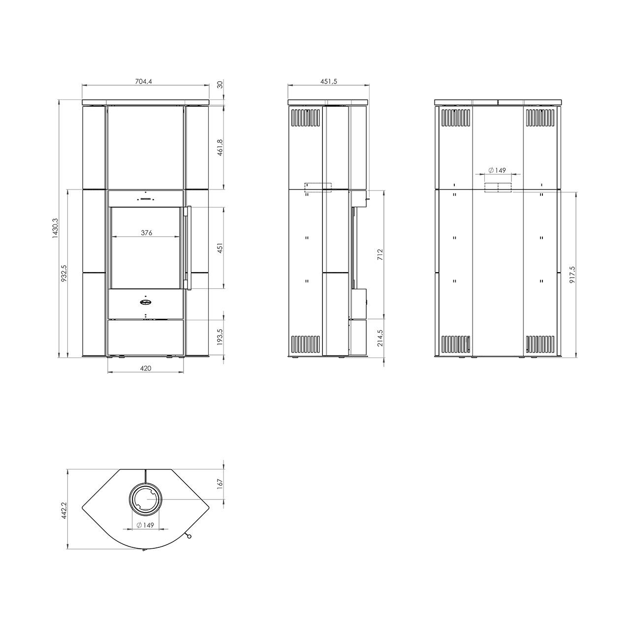 Kaminofen Fireplace Adelaide Keramik 6 kW