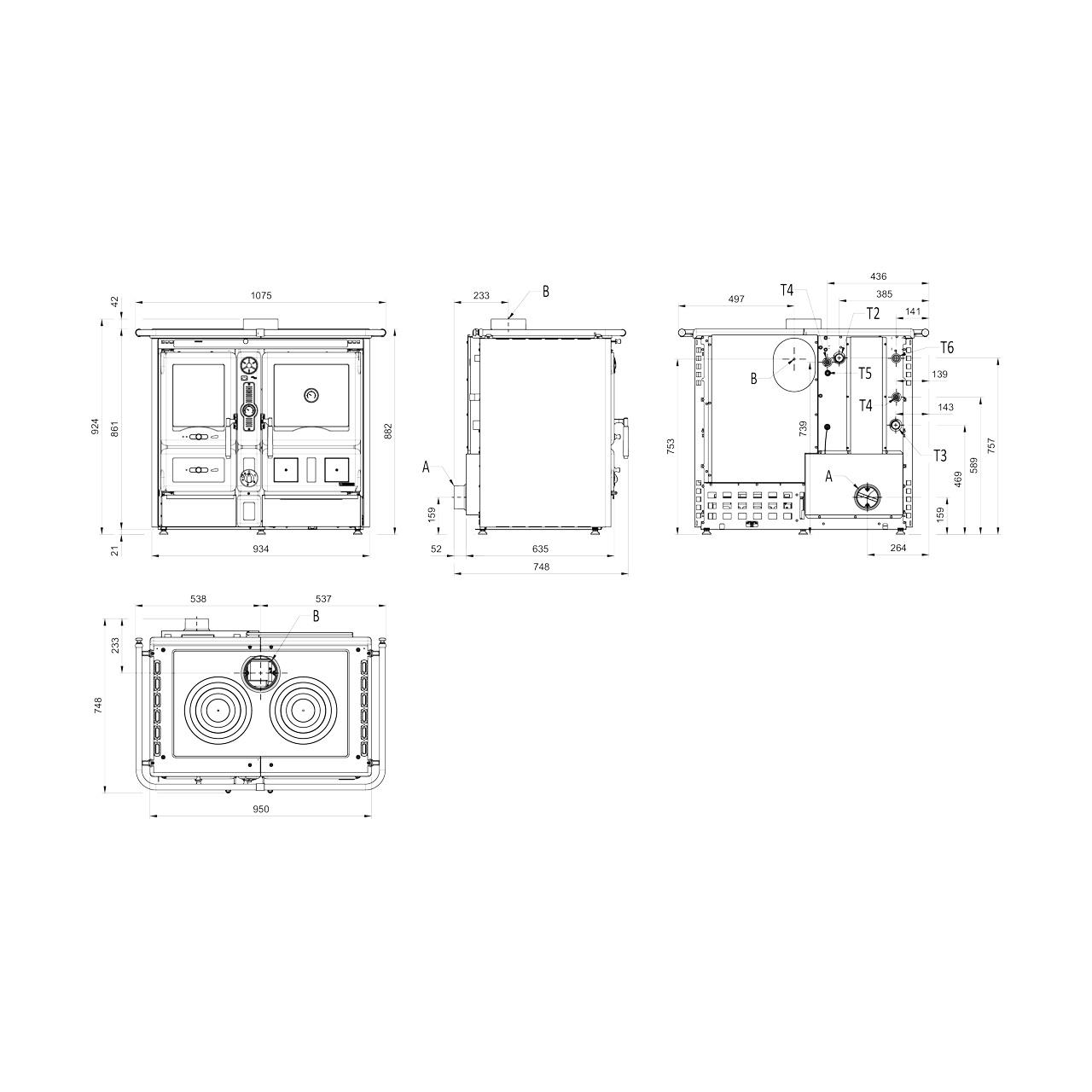 Küchenofen wasserführend La Nordica TermoRosa XXL DSA Lean 18,4 kW
