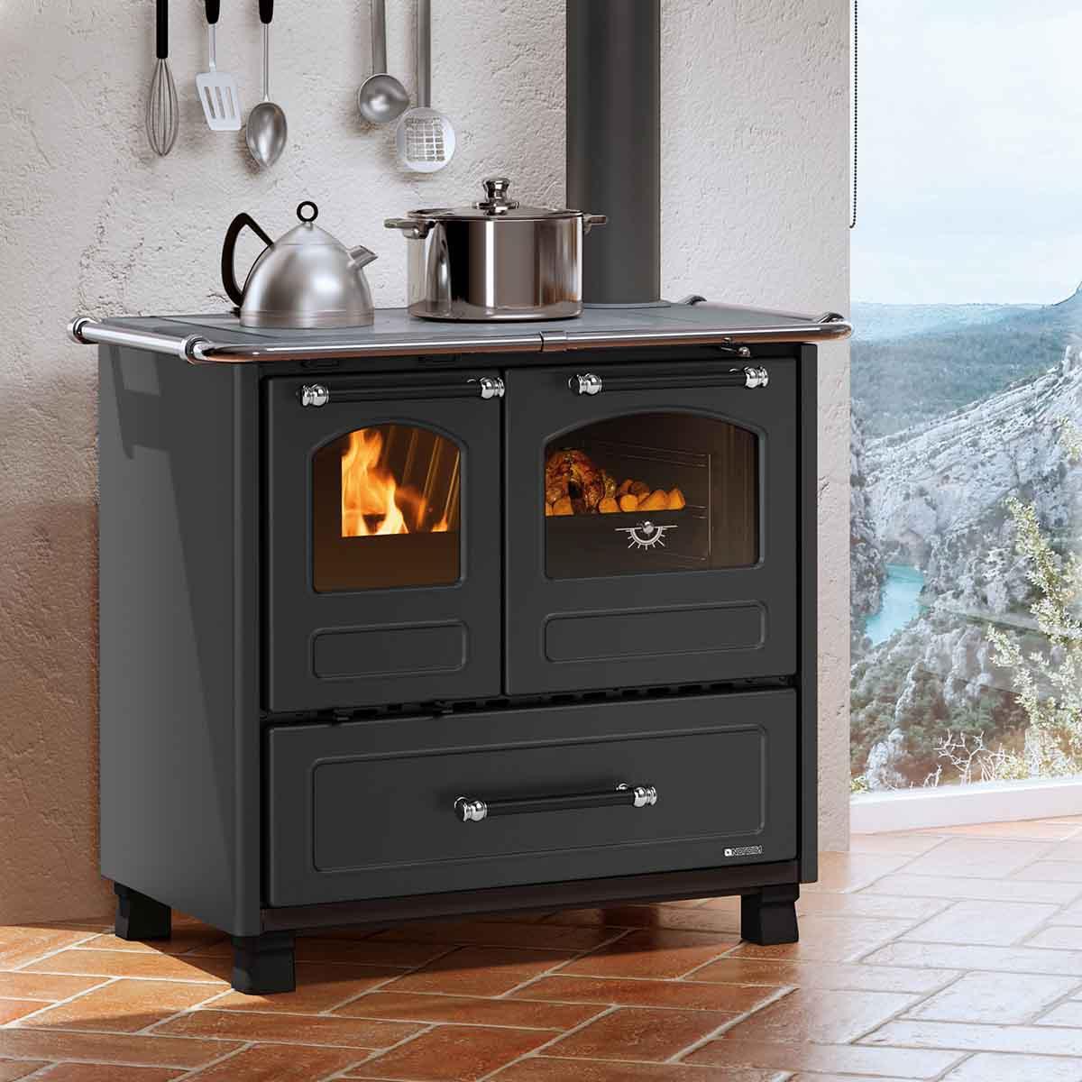 Küchenofen La Nordica Family.16 4,5 mit 7,5 kW - Verkleidung: Stahl Anthrazit