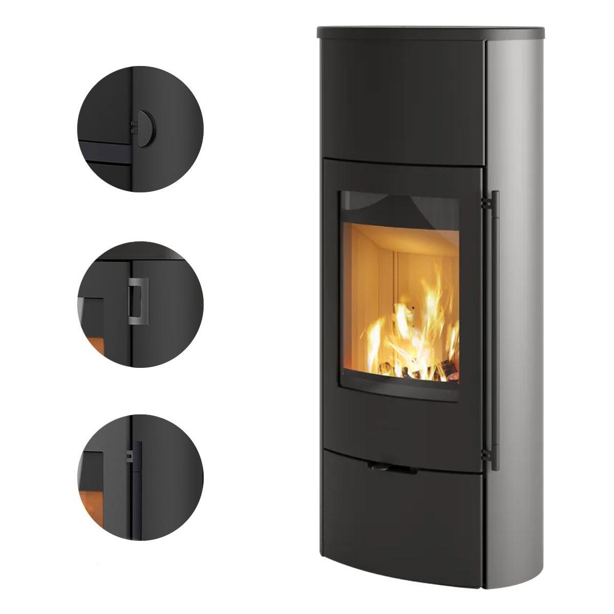 Kaminofen Lotus Jubilee 25M Stahl mit 6,5 kW - Ausführung: Griff Shape