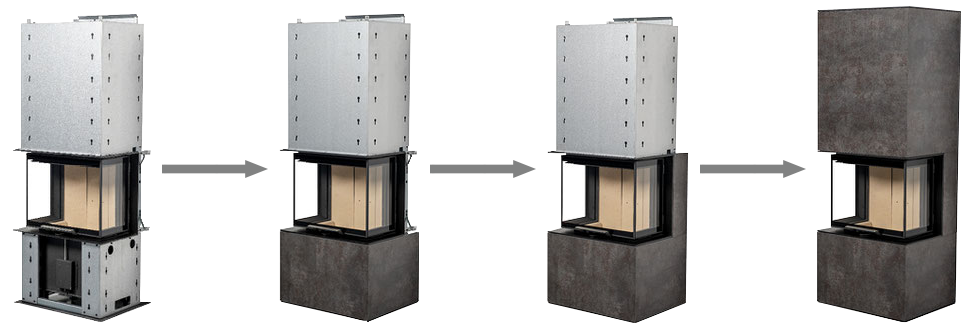 Kaminbausatz Neocube Montage