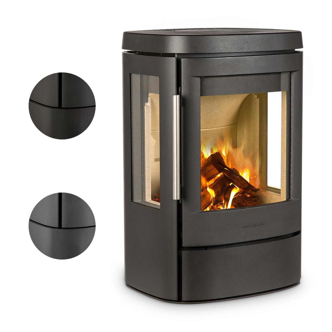 Kaminofen HWAM 4510 SmartControl 4,9 kW - Ausführung: 4510c niedriger Sockel, Korpus Schwarz, Gussrahmentür