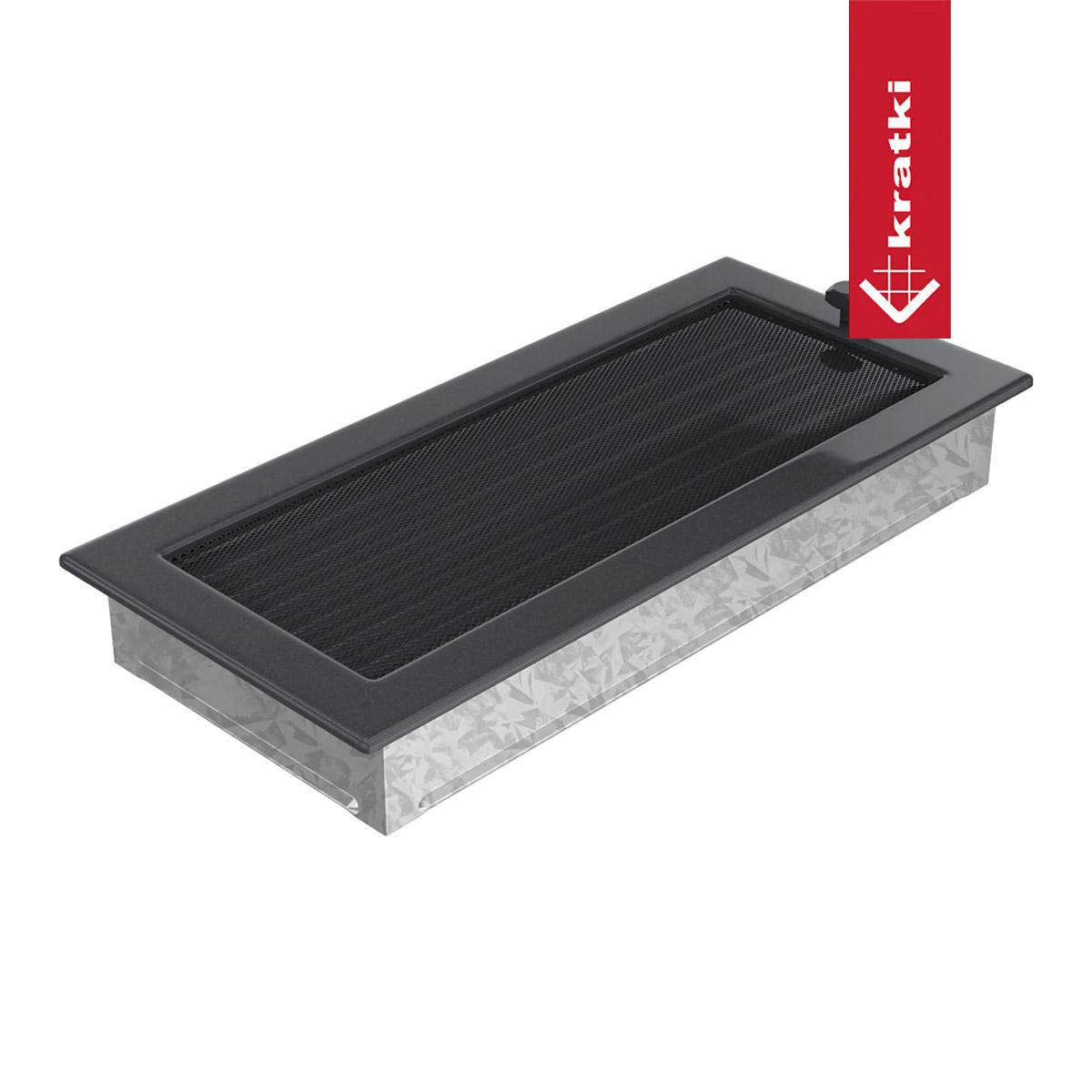 Kratki Warmluftgitter rechteckig - Größe: 17 x 37 cm - Farbe: graphit