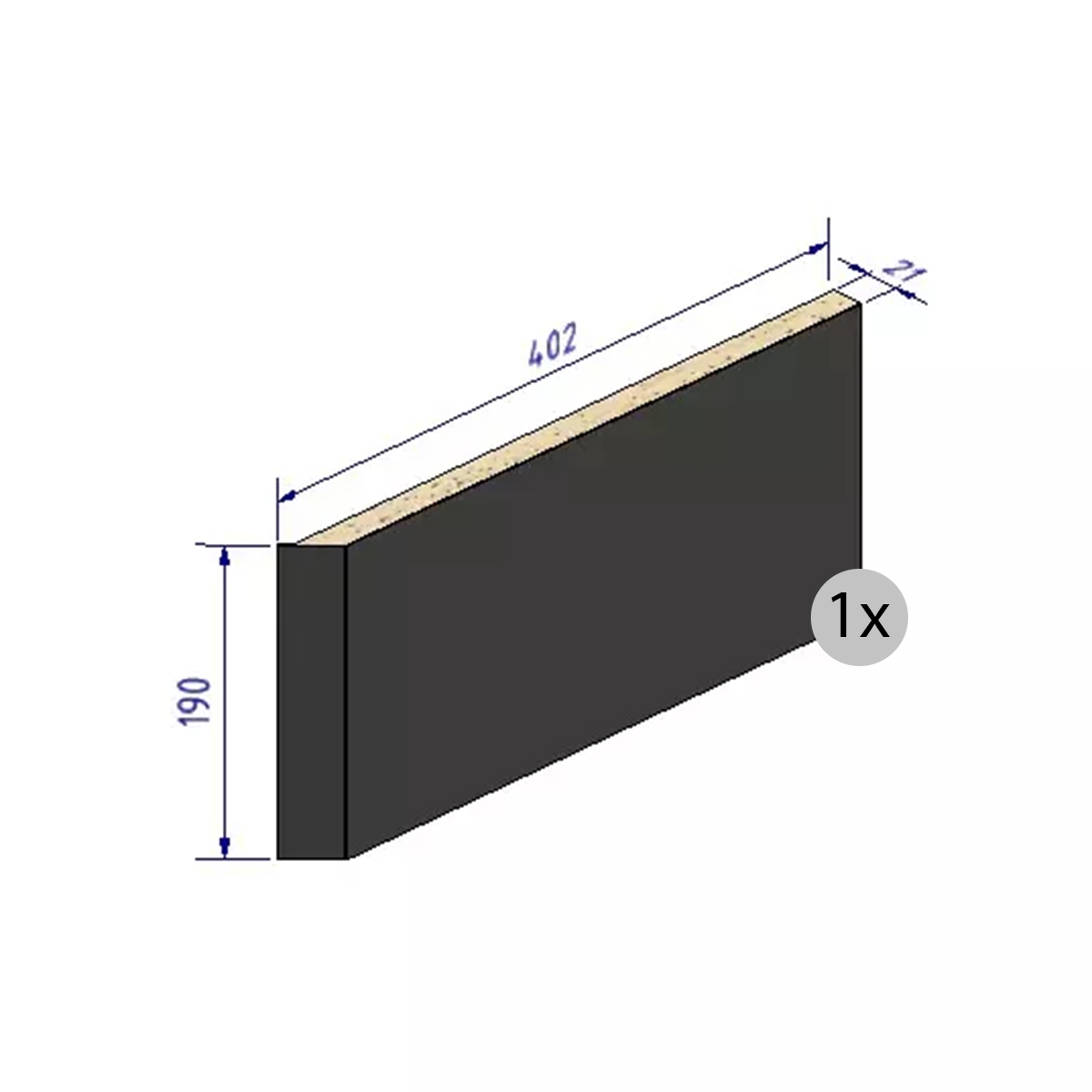 1x Wärmeschutzblech (Höhe 190 mm)